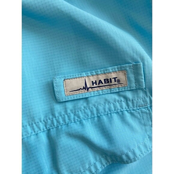 Habit Shirt SET (2) Mens Blue XL Short & Long Sleeve Button Up Pocket Breathable - Picture 5 of 15